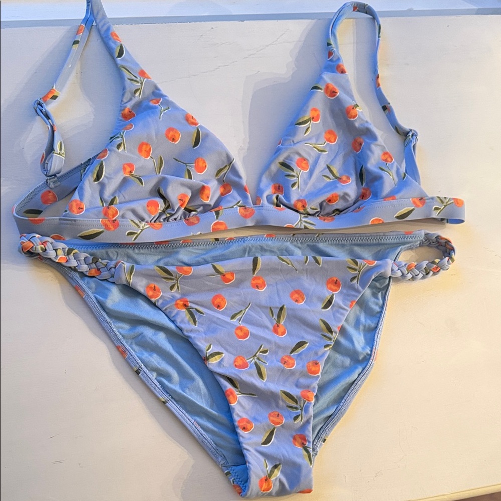 Blue and Orange Seafolly 🍊 Tangerine Print Bikini Set